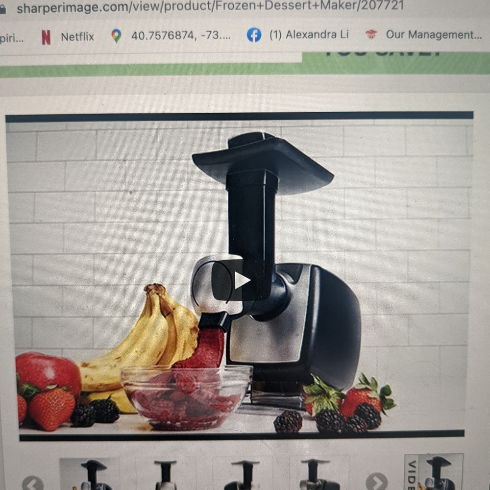 Frozen fruit soft serve maker